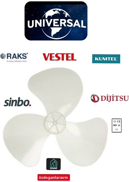 Raks Beko Cvs Rubenis Fakir Vantilatör Pervanesi 36 cm