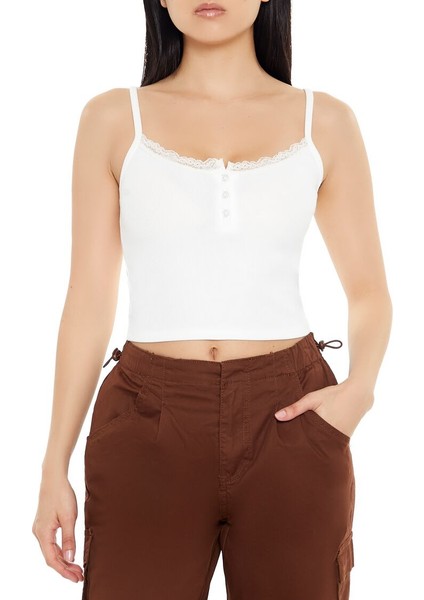 Dantel Detaylı Askılı Crop Atlet