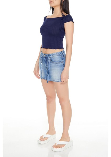 Utility Denim Straight Mini Etek