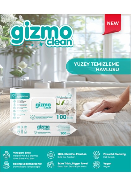 Yüzey Temizlik Havlusu Beyaz Sabun Kokulu 100'lü