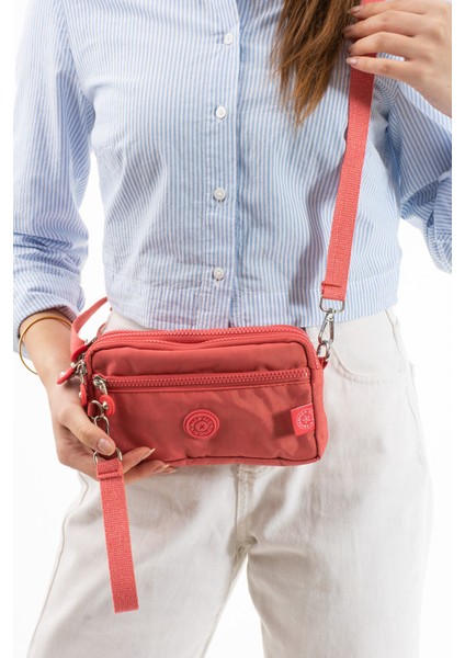 M 231 Mega Bag Krinkıl Kumaş El Omuz Çantası, Telefonluk (Yatay), Clutch