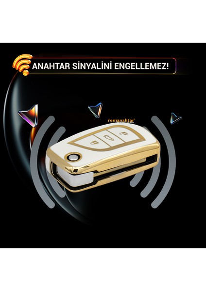 Corolla Avensis 3 Buton Sustalı Nano Anahtar Kılıfı Beyaz modelleri