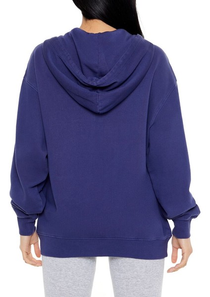 F21 Fransız Terry USA Fermuarlı Kapüşonlu Sweatshirt
