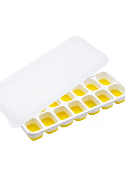 Kapaklı 14 Kare Silikon Yumuşak Alt Kalıp Buz Üreticisi (Yurt Dışından)