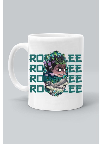 Rock Lee Karakter Anime Naruto Baskılı Beyaz Klasik Kupa Bardak