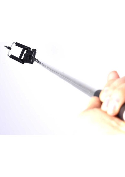 Bluetoothlu Selfie Çubuğu Siyah RENK(180 Derece Oynar Başlık+Sıkı Kavrama+Kumanda.)