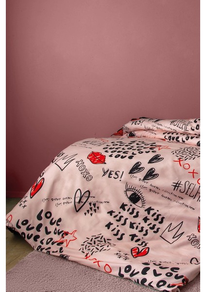 Xoxo 210 Tc (83 Tel) Dijital Pamuk Saten Tek Kişilik Nevresim Takımı