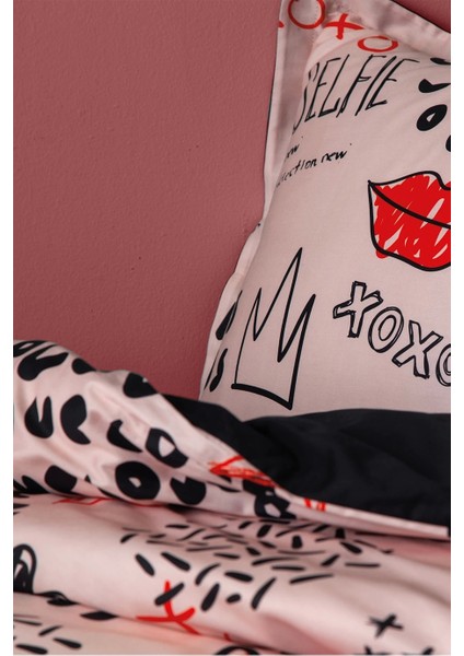 Xoxo 210 Tc (83 Tel) Dijital Pamuk Saten Tek Kişilik Nevresim Takımı