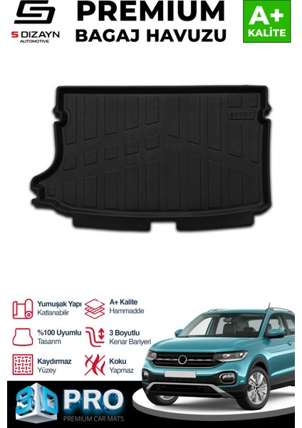 Vw T-Cross 3D Pro Bagaj Havuzu 2022 Üzeri A+ Kalite