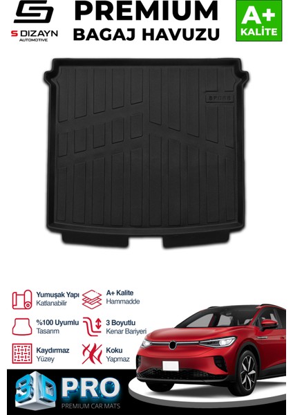 Vw Id4 3D Pro Bagaj Havuzu 2024 Üzeri A+ Kalite