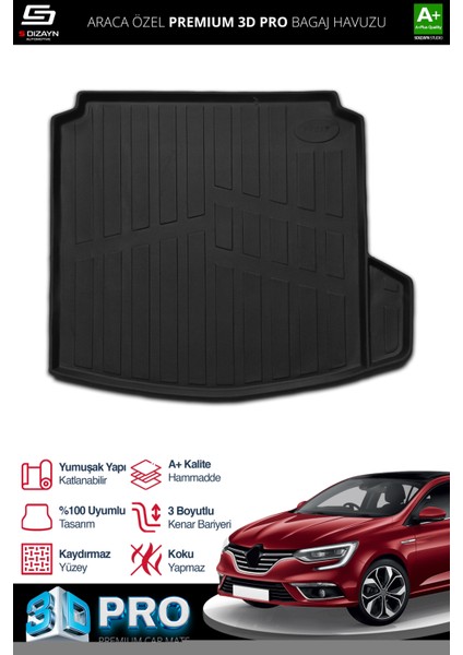 Renault Megane 4 3D Pro Bagaj Havuzu Sağ Kulaklı 2016 Üzeri A+ Kalite