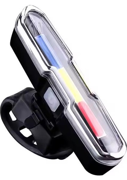 Bisiklet LED Ikaz Uyarı Fener Mavi Kırmızı Beyaz Çakarlı USB Şarjlı Stop Lambası
