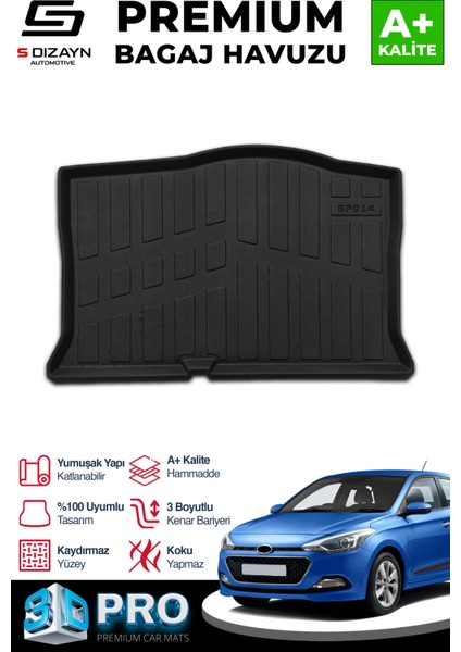 Hyundai I20 3D Pro Bagaj Havuzu 2014-2020 A+ Kalite