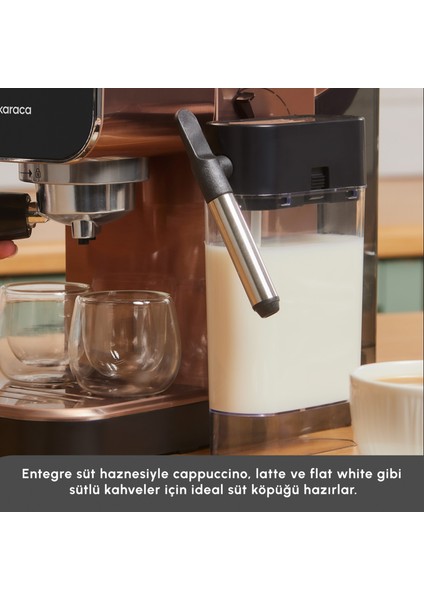 Mycaffee Barista S20 Entegre Süt Hazneli Otomatik Espresso ve Latte Makinesi Copper
