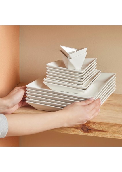 Forever Bone Origami 26 Parça 6 Kişilik Kahvaltı Takımı