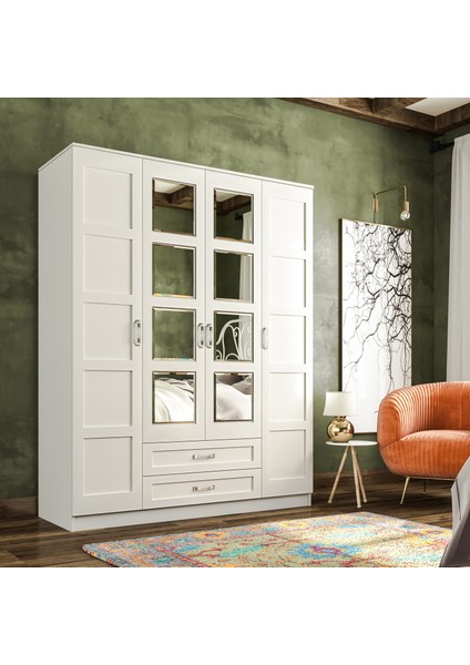 Cemre Country 4 Kapak 2 Çekmeceli Gardırop fiyatları