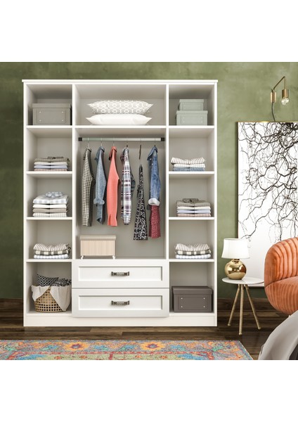 Cemre Country 4 Kapak 2 Çekmeceli Gardırop modelleri