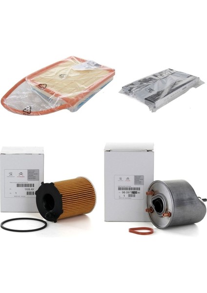 Peugeot 308 1.6 Hdi Euro 5 (2010 Üstü) Filtre Bakım Seti Orijinal Uyumlu Tek Ebat