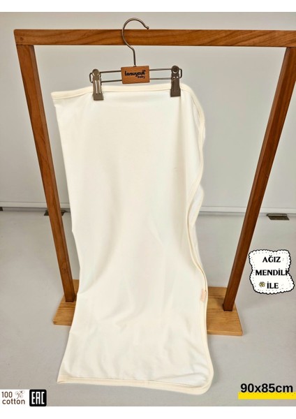 Ekru Tek Katlı Bebek Battaniyesi Doğal Organik Uyku Kundağı %100 Pamuklu Çok Amaçlı Örtü 90X85CM modelleri