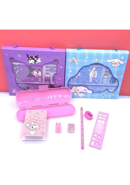Sanrio Kuromi Hello Kitty 8 Parça Kırtasiye Seti Okul Seti Hello Kitty My Melody Kırtasiye Seti fırsatları