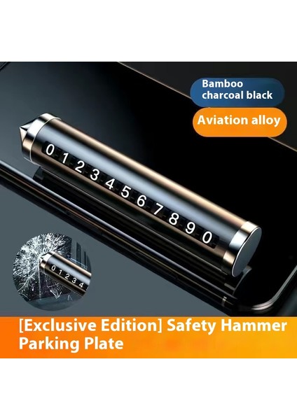 Araba Pencere Kırıcı Numara Plakası Taşıma Araba Telefon Plakası Kolye Araba Cep Telefonu Bırakma Numarası Araba Geçici Park Güvenliği Çekiç (Yurt Dışından)