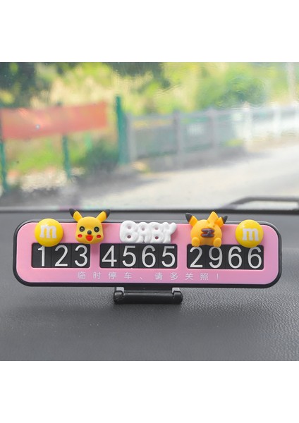 Park Plakası Sevimli Pikachu Gizli Hareketli Araba Telefon Kartı Kişiselleştirilmiş Araba Süsleri Bebek Dekorasyon (Yurt Dışından)