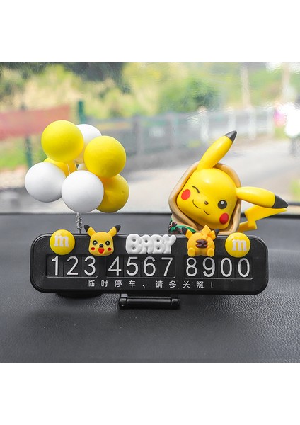 Park Plakası Sevimli Pikachu Gizli Hareketli Araba Telefon Kartı Kişiselleştirilmiş Araba Süsleri Bebek Dekorasyon (Yurt Dışından)