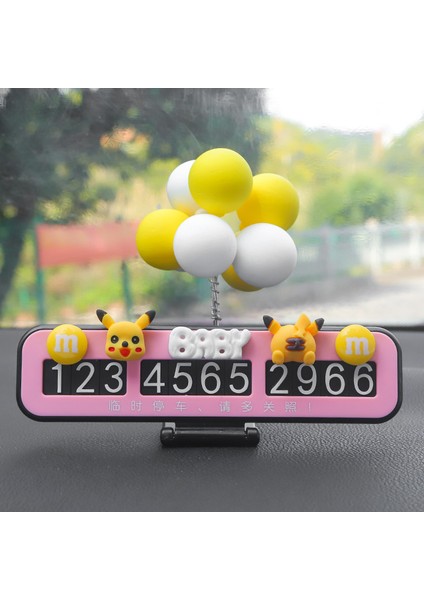 Park Plakası Sevimli Pikachu Gizli Hareketli Araba Telefon Kartı Kişiselleştirilmiş Araba Süsleri Bebek Dekorasyon (Yurt Dışından)
