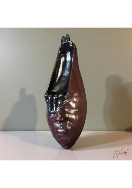 Sessiz Tutuş - Duvar Asılı Soyut Yüz, El Yapımı, Mücadeleyi Gösteren - Mukemel Orijinal Tasarımlar modelleri