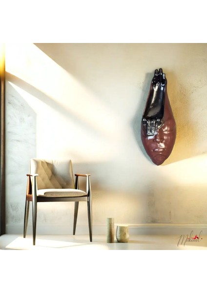 Sessiz Tutuş - Duvar Asılı Soyut Yüz, El Yapımı, Mücadeleyi Gösteren - Mukemel Orijinal Tasarımlar fırsatları