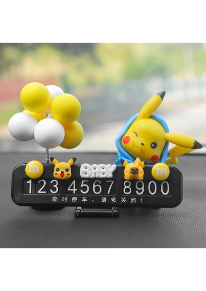 Park Plakası Sevimli Pikachu Gizli Hareketli Araba Telefon Kartı Kişiselleştirilmiş Araba Süsleri Bebek Dekorasyon (Yurt Dışından)