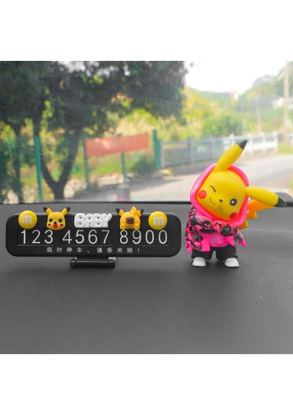 Park Plakası Sevimli Pikachu Gizli Hareketli Araba Telefon Kartı Kişiselleştirilmiş Araba Süsleri Bebek Dekorasyon (Yurt Dışından)