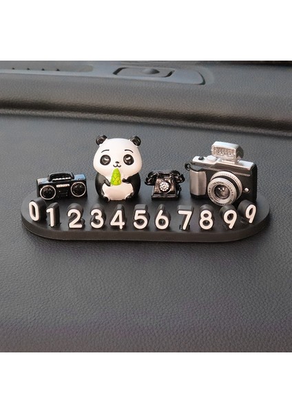 Araba Yaratıcı Geçici Park Numarası Plaka Sevimli Panda Araba Hareketli Araba Telefon Plakası Araba Iç Dekorasyon Hareketli Araba Süsleri (Yurt Dışından)