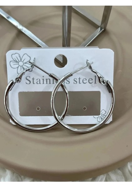 Çelik Silver Küpe Halka