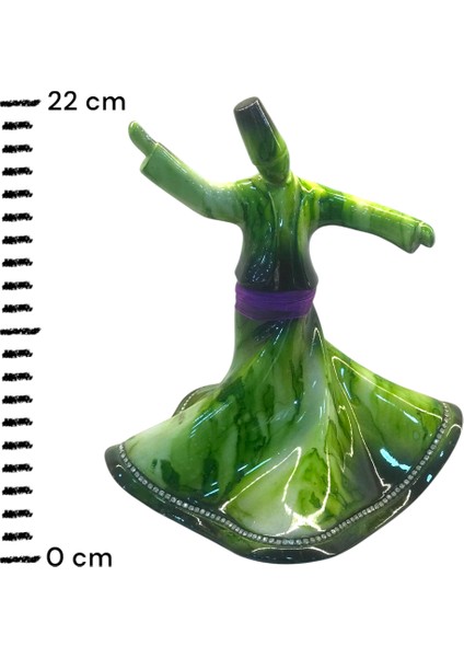 Seramik Dekoratif Semazen Biblo 22 cm Yeşil