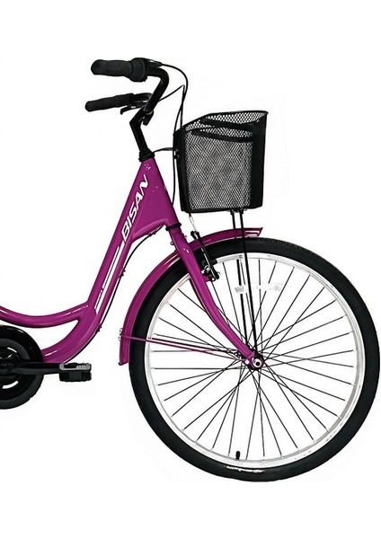 Sorrento-S Şehir Bisikleti 36 cm V 24 Jant 7 Vites Mor Beyaz fiyatları