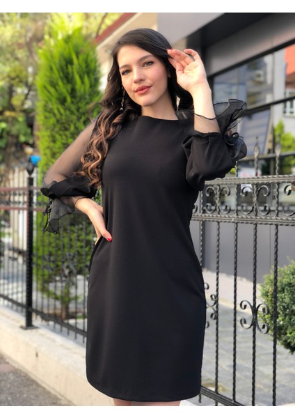 Kadın Kolları Organze Elbise modelleri