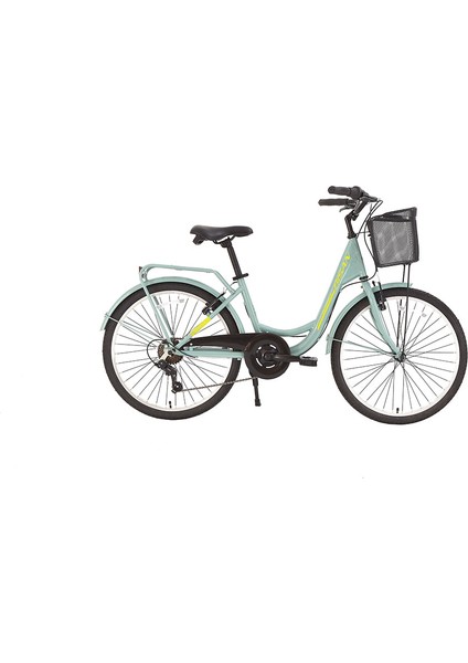 Sorrento-S Şehir Bisikleti 36 cm V 24 Jant 7 Vites Çağla Yeşili Sarı fırsatları