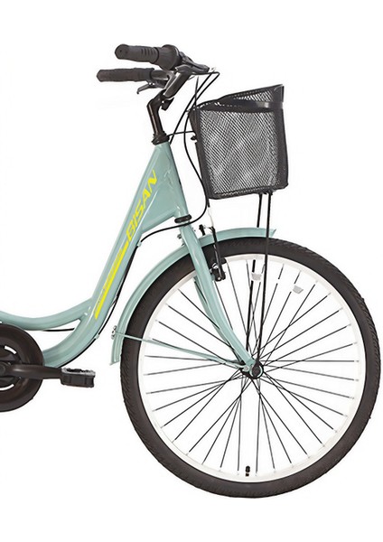 Sorrento-S Şehir Bisikleti 36 cm V 24 Jant 7 Vites Çağla Yeşili Sarı indirimleri