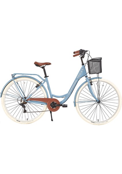 Sorrento-S Şehir Bisikleti 44 cm V 28 Jant 7 Vites Bebek Mavisi Silver