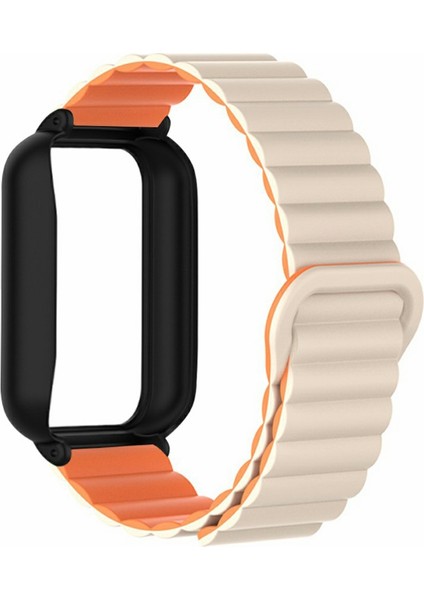 Xiaomi Smart Band 9 Pro Için Silikon Kayış Pc Kasalı Yedek Manyetik Döngü Saat Bandı - Starlight/turuncu (Yurt Dışından) modelleri