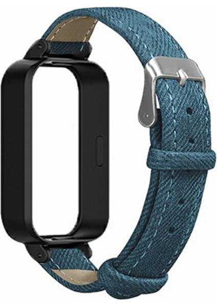 Xiaomi Redmi Band 3/smart Band 9 Active Için Pc Kasalı Yedek Kayış Denim Doku Deri Saat Bandı - Mavi (Yurt Dışından) modelleri