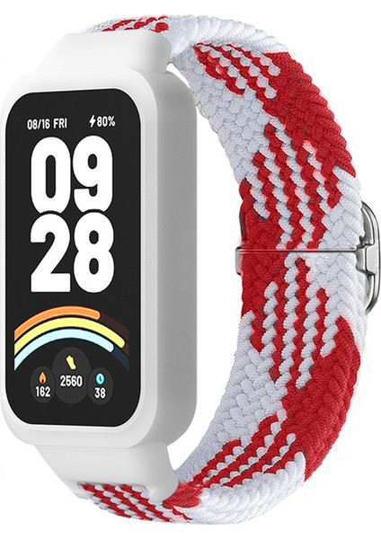 Xiaomi Smart Band 9 Active/redmi Band 3 Dokuma Naylon Kayış Geçmeli Kasa Saat Bandı - Kırmızı+Beyaz (Yurt Dışından) indirimleri