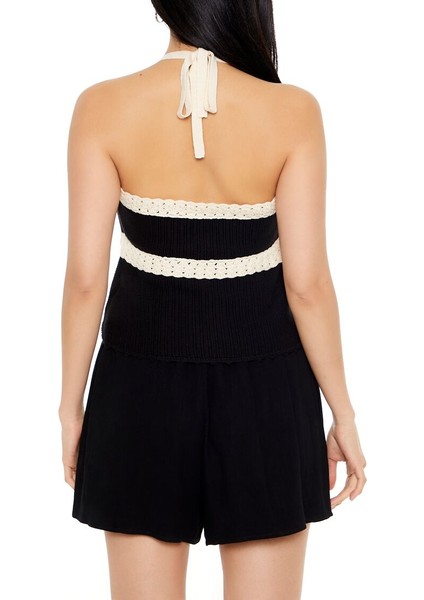 Askılı Halter Yaka Örgü Bluz modelleri