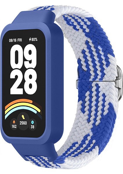 Xiaomi Smart Band 9 Active/redmi Band 3 Dokuma Naylon Kayış Geçmeli Kasa Saat Bandı - Mavi+Beyaz (Yurt Dışından) indirimleri