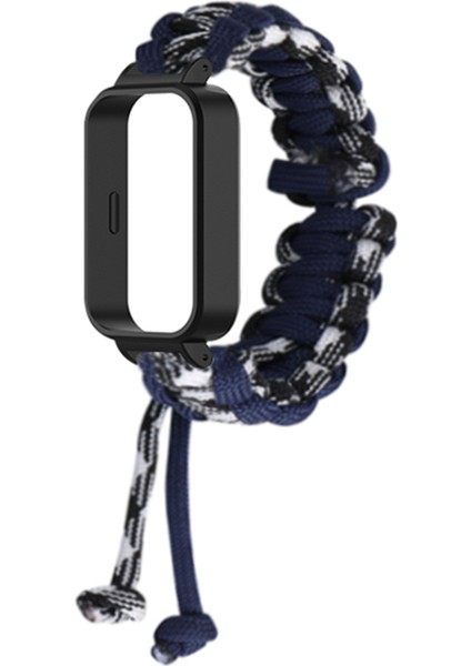 Xiaomi Redmi Band 3/smart Band 9 Active Watch Band Için Saat Kılıflı Ayarlanabilir Naylon Örgülü Kayış - Lacivert (Yurt Dışından)