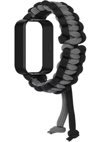 Xiaomi Redmi Band 3/smart Band 9 Active Watch Band Için Saat Kılıflı Ayarlanabilir Naylon Örgülü Kayış - Siyah + Gri (Yurt Dışından) fiyatları