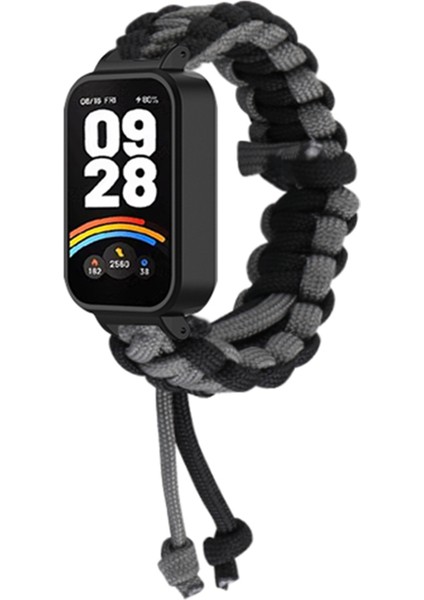 Xiaomi Redmi Band 3/smart Band 9 Active Watch Band Için Saat Kılıflı Ayarlanabilir Naylon Örgülü Kayış - Siyah + Gri (Yurt Dışından) modelleri