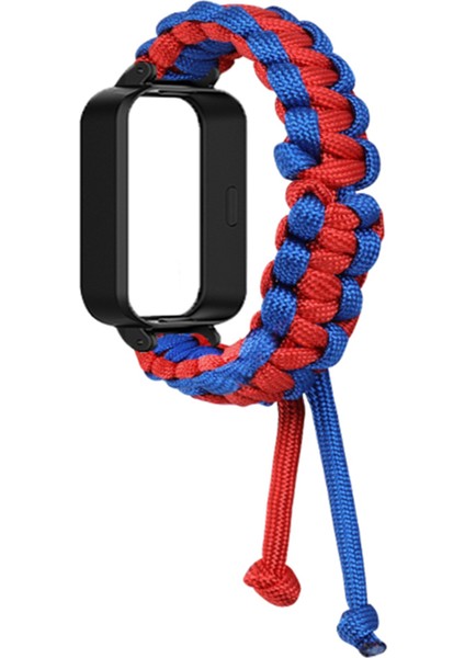 Xiaomi Redmi Band 3/smart Band 9 Active Watch Band Için Saat Kılıflı Ayarlanabilir Naylon Örgülü Kayış - Mavi + Kırmızı (Yurt Dışından) fiyatları