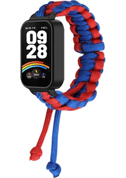 Xiaomi Redmi Band 3/smart Band 9 Active Watch Band Için Saat Kılıflı Ayarlanabilir Naylon Örgülü Kayış - Mavi + Kırmızı (Yurt Dışından) modelleri